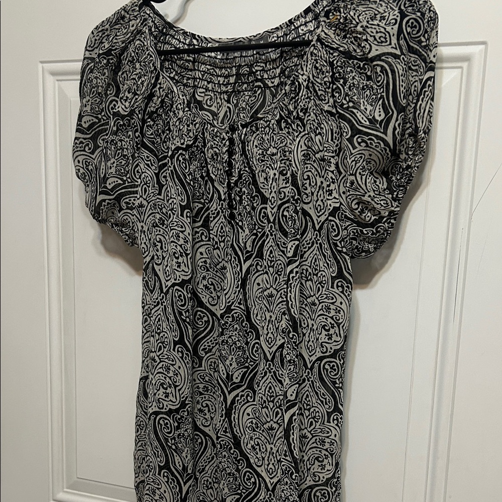 Apt. 9 Black and White Paisley Blouse